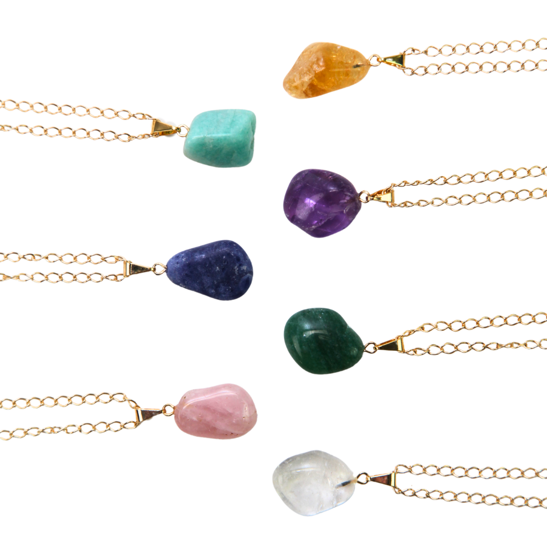 Golden Tumble Gemstone Necklace