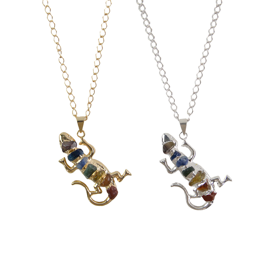 Chakra Gecko Necklace