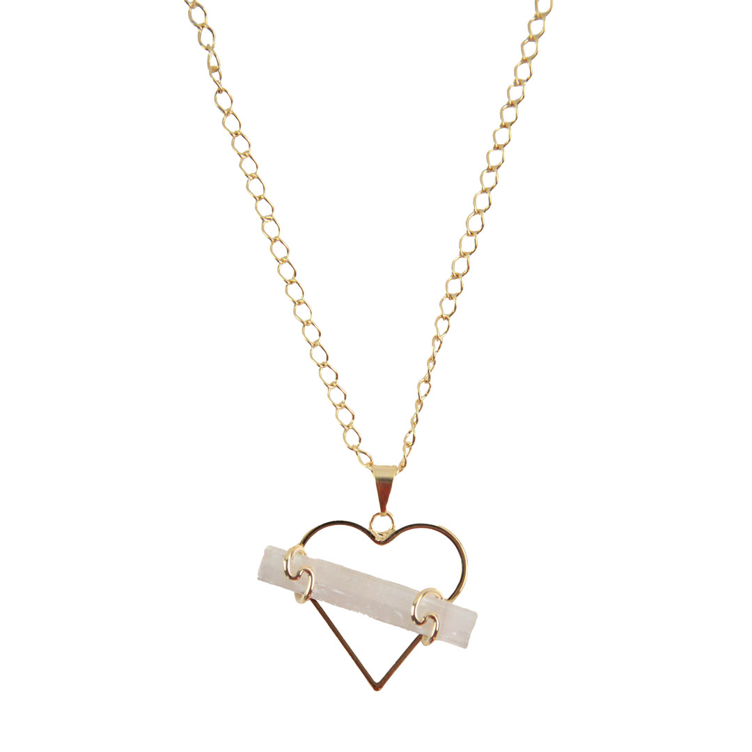 Heart With Crystal Necklace