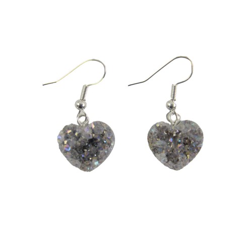 Amethyst Heart Earrings