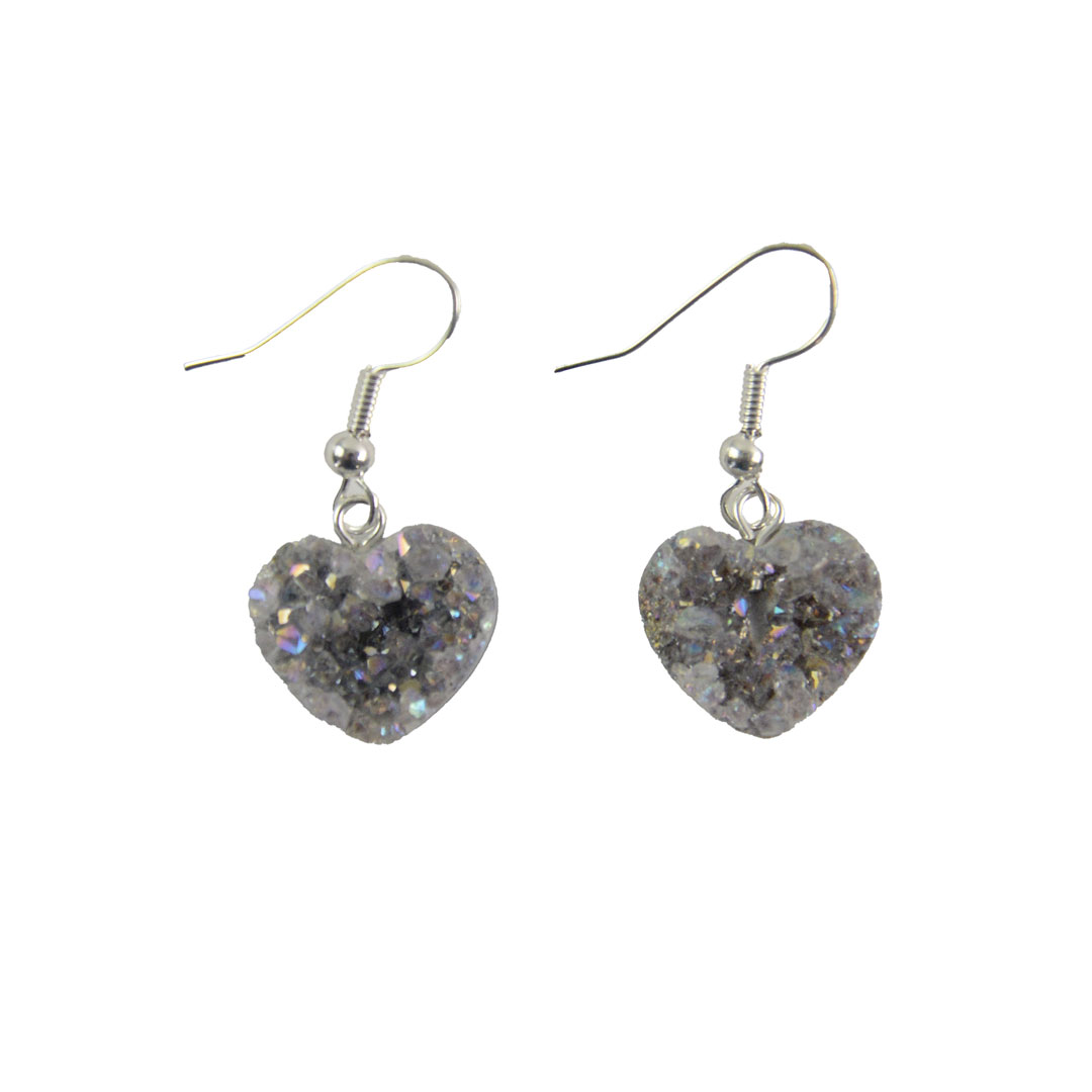 Amethyst Heart Earrings