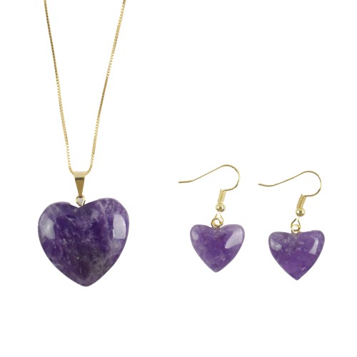 Golden Mineral Heart Set
