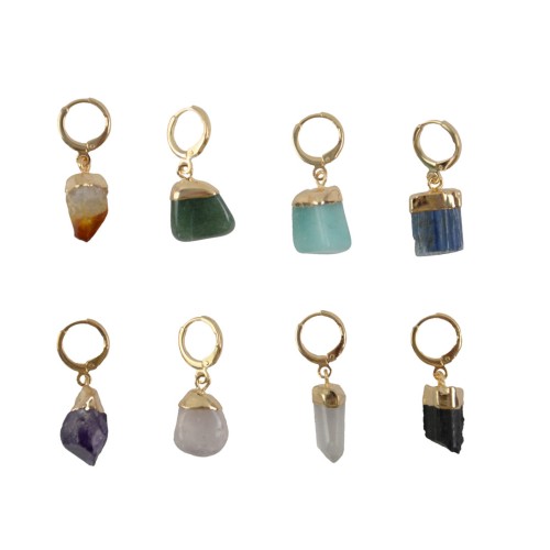 Tipped Gemstone Earrings