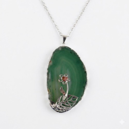 Artisan Botanical Agate Necklace