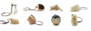 Tagua Carved Animal Keychain