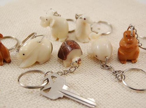 Tagua Carved Animal Keychain