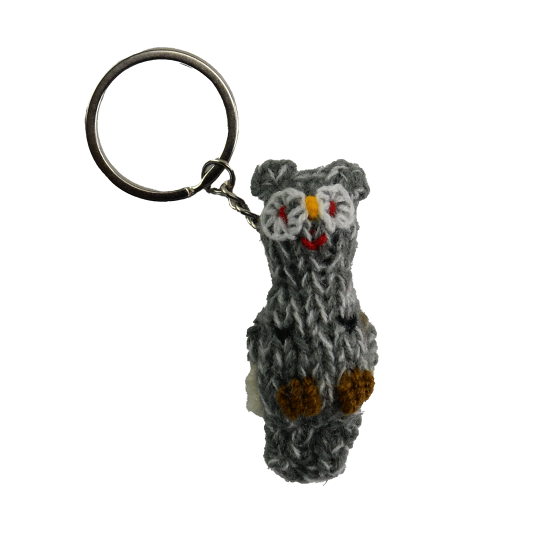 Hand-Knit Animal Keychain
