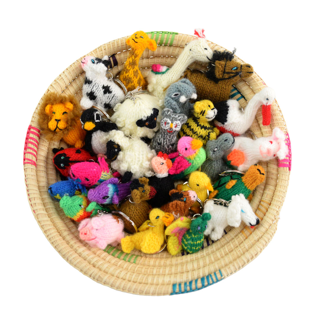 Hand-Knit Animal Keychain