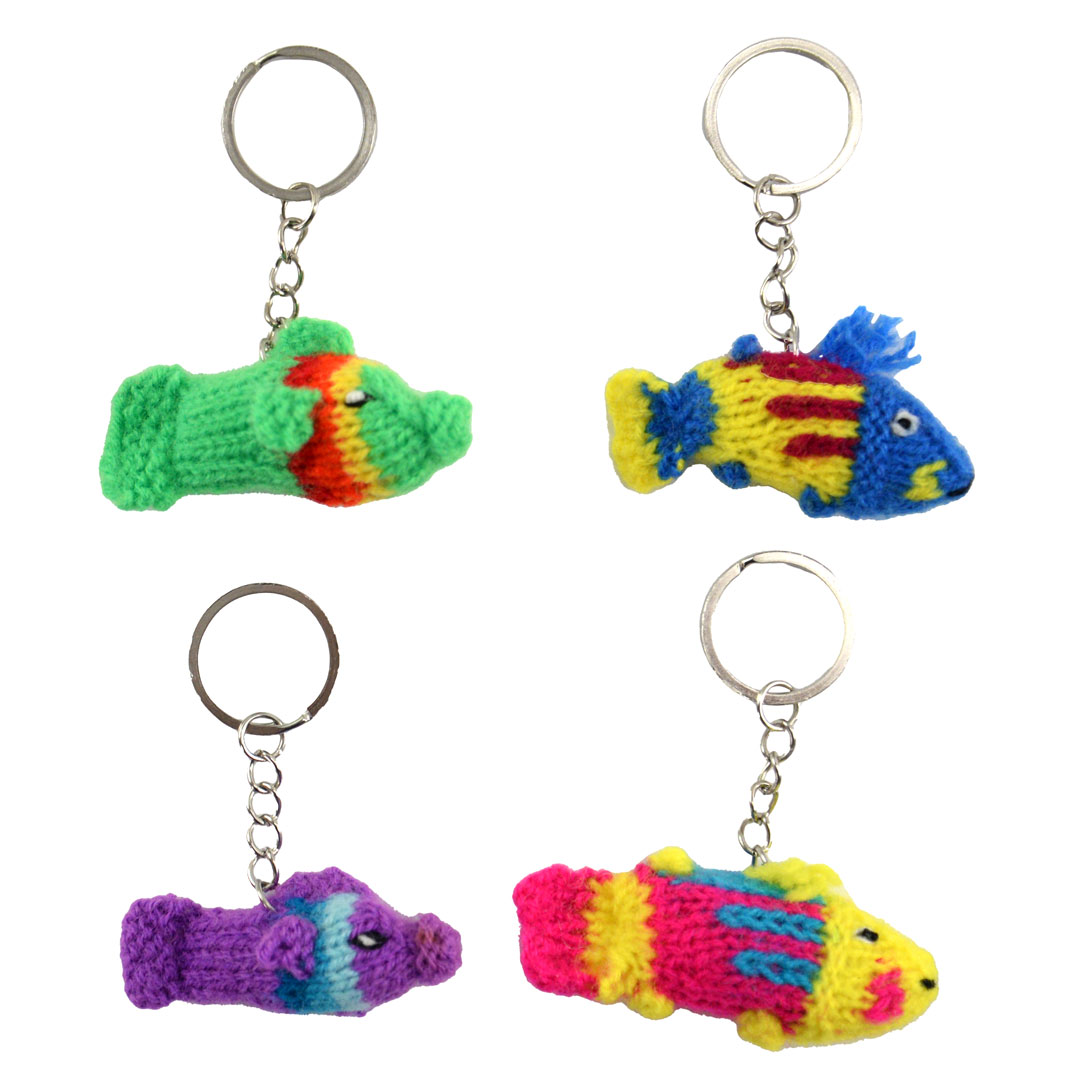 Hand-Knit Animal Keychain