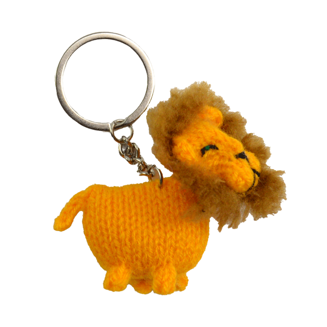 Hand-Knit Animal Keychain