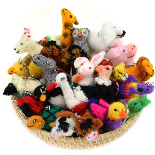 Hand-Knit Animal Keychain