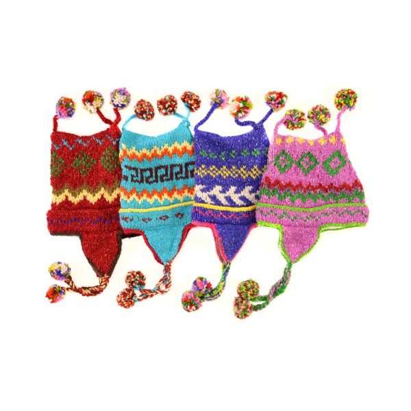 Kid's Cotton/Wool Knit Earflap Hat