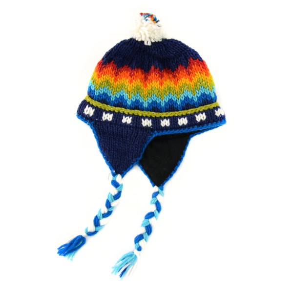 Kid's Cotton/Wool Knit Earflap Hat