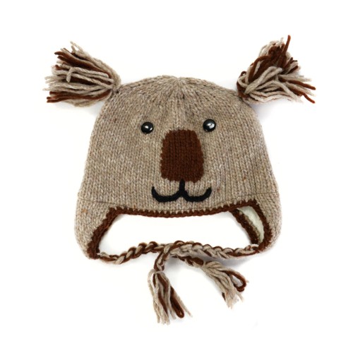 Fleece Lined Wool Animal Hat