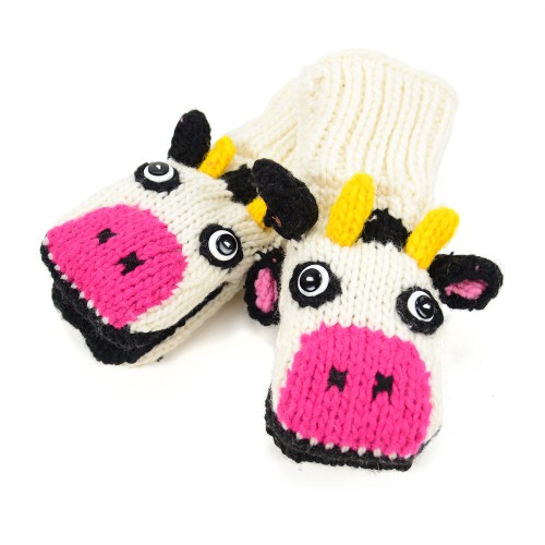 Kids Cow Mittens