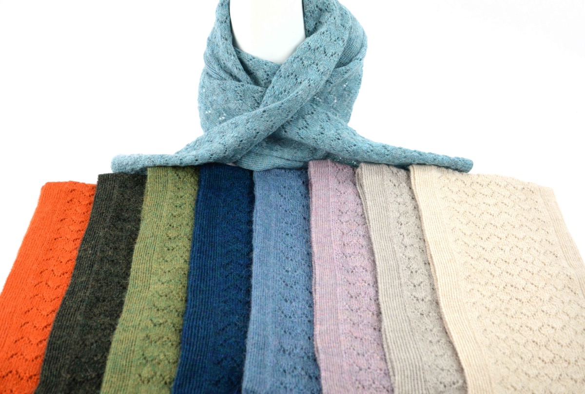 100% Baby Alpaca Openwork Scarf
