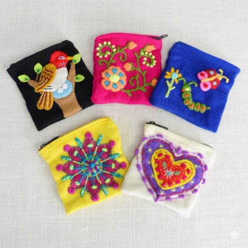 Hand Embroidered Coin Purse