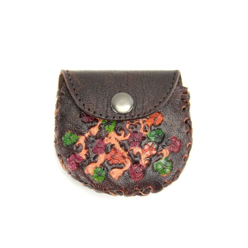 Stamped Leather Coin Purse - S