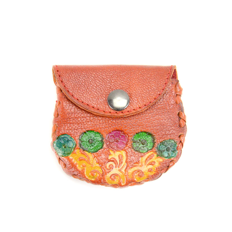 Stamped Leather Coin Purse - S