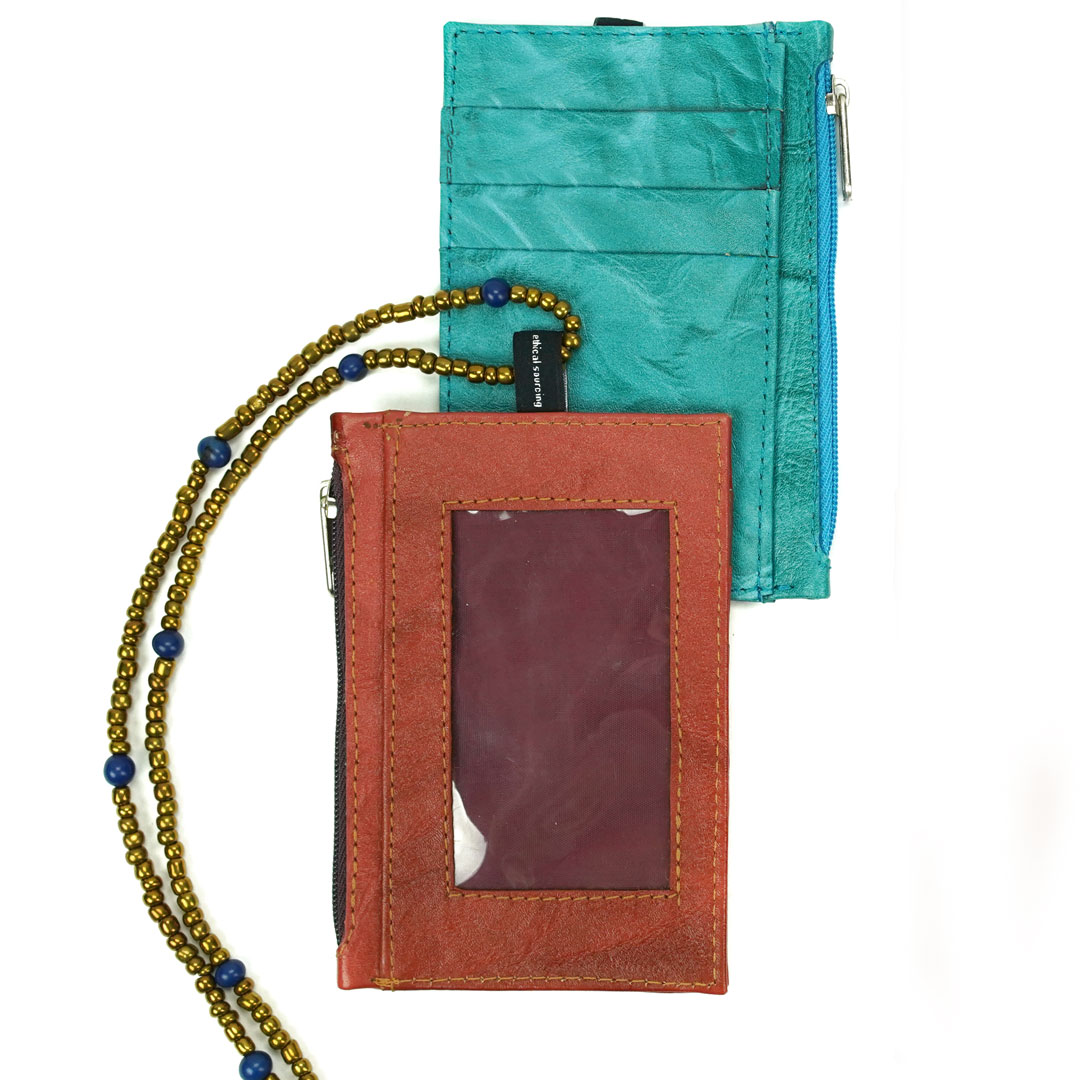 Leather ID Wallet With Zipper