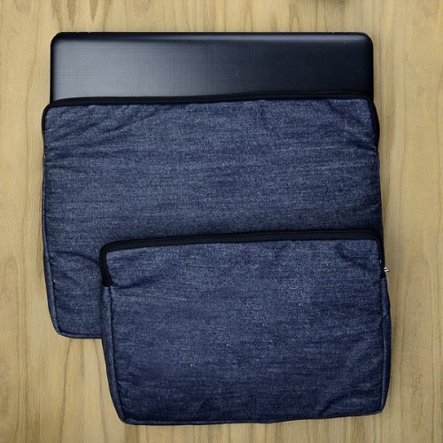 Upcycled Denim Laptop Sleeve - 9x12