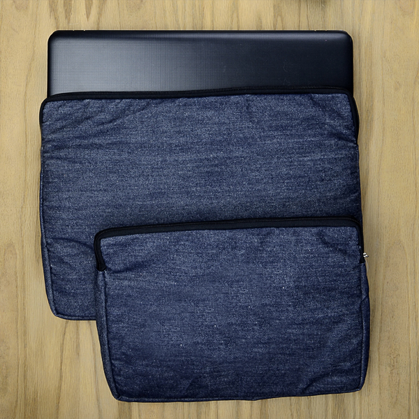 Upcycled Denim Laptop Sleeve - 9x12