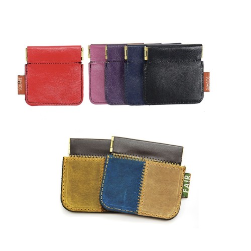 Leather Squeeze Coin Pouch