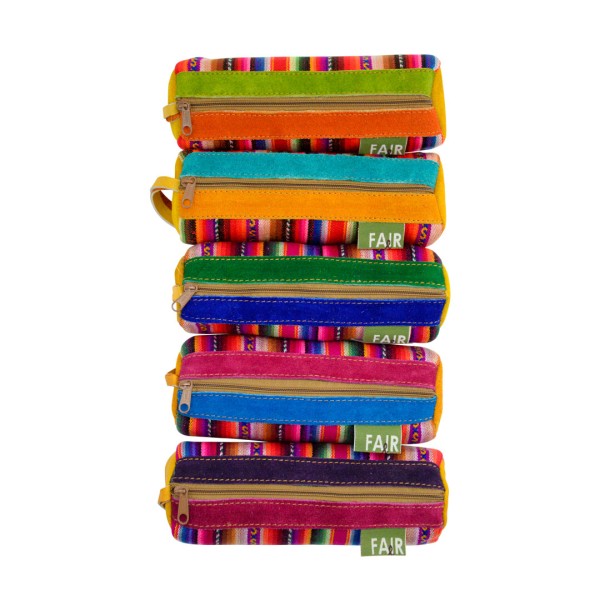 Suede Trimmed Pencil Case