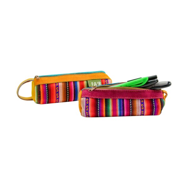 Suede Trimmed Pencil Case