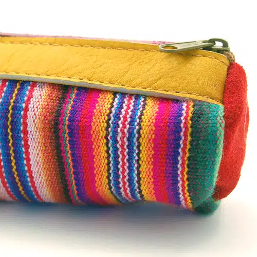 Suede Trimmed Pencil Case