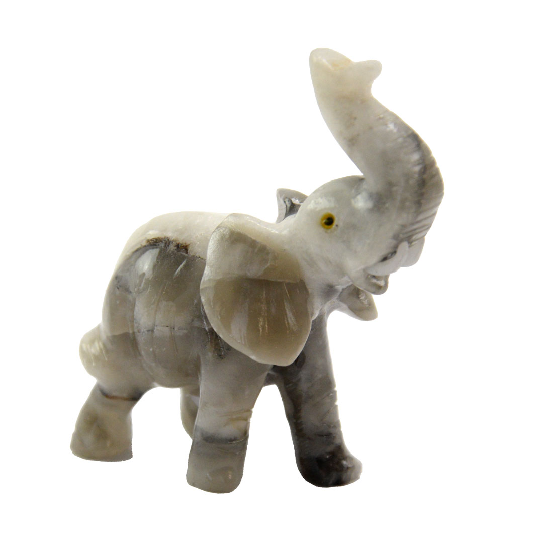 Carved Stone Elephant 8.5 cm