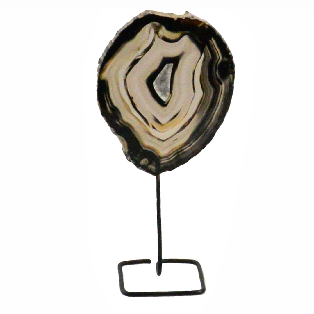 Natural Sliced Agate on Metal Stand