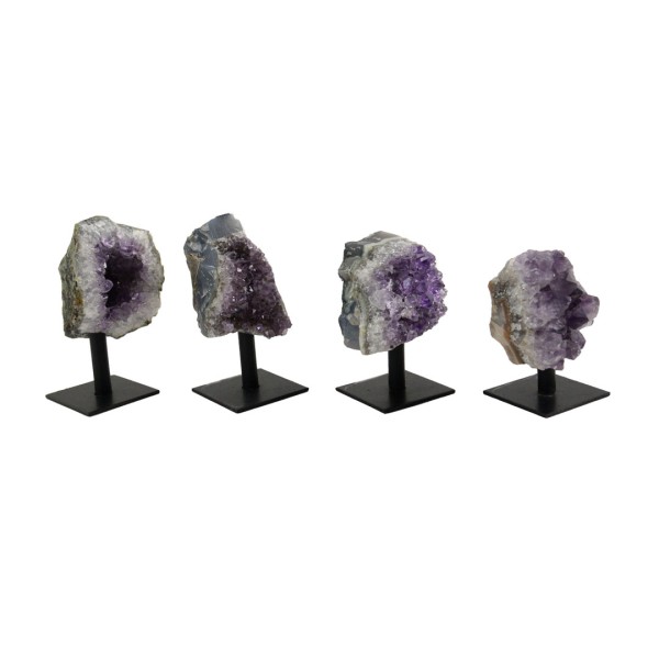 Raw Druzy Amethyst on Metal Stand
