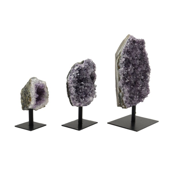 Raw Druzy Amethyst on Metal Stand