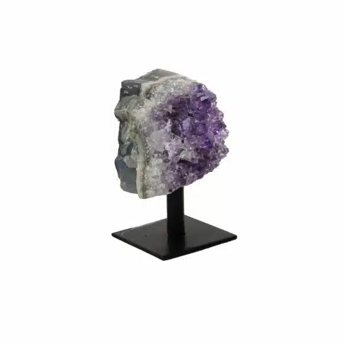 Raw Druzy Amethyst on Metal Stand