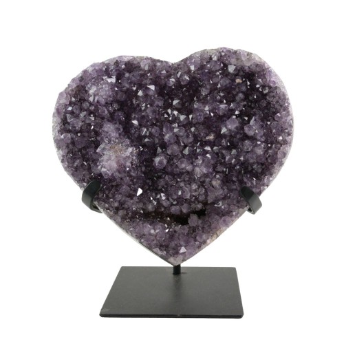 Druzy Amethyst Heart with Stand