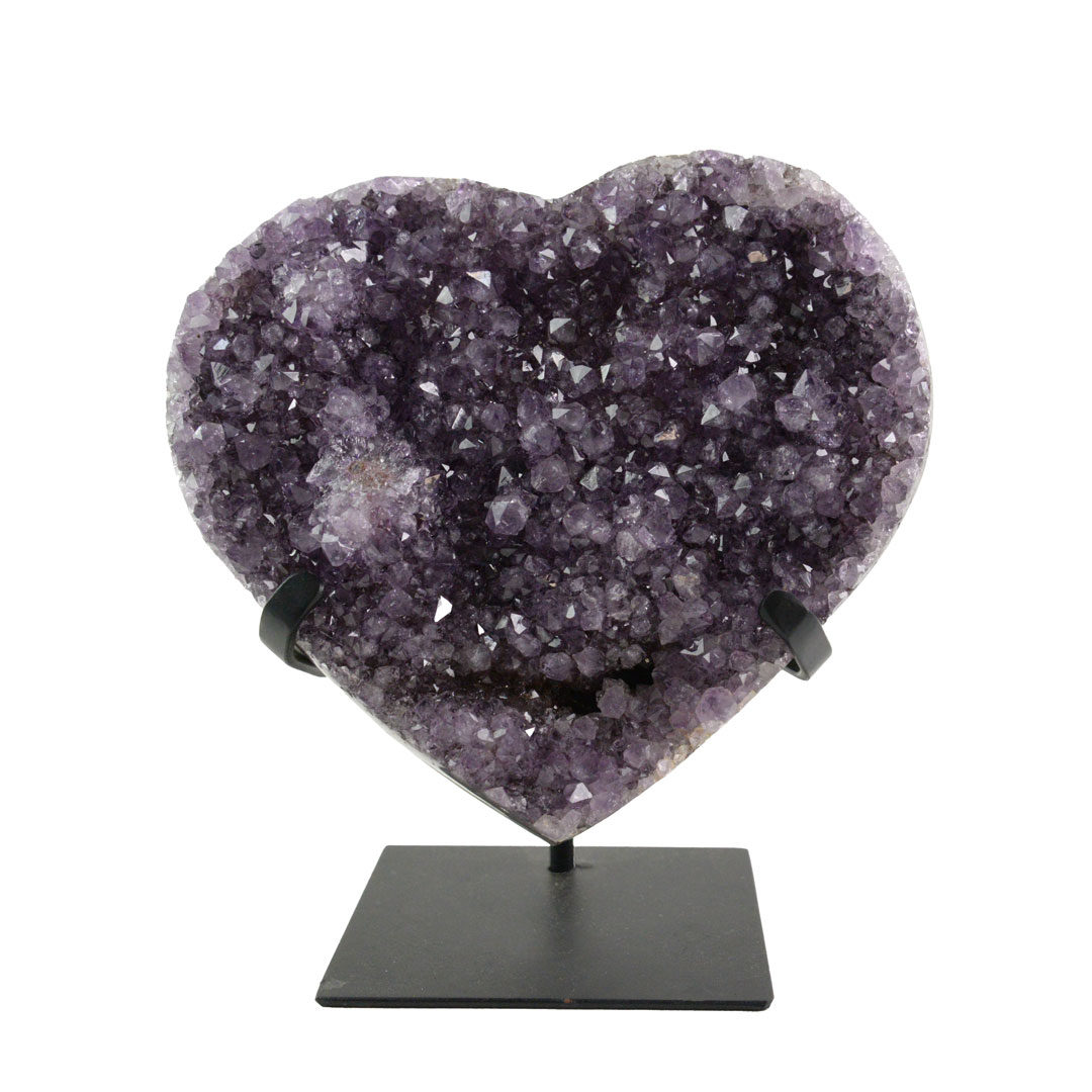 Druzy Amethyst Heart with Stand