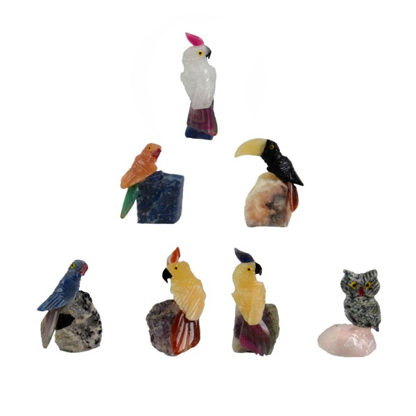 Mini Gemstone Bird on Crystal Cluster - Minga Fair Trade Imports