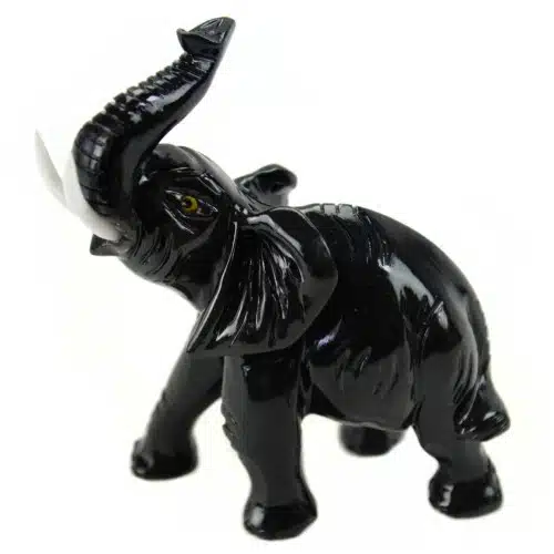 Black Onyx Elephant - 10 cm