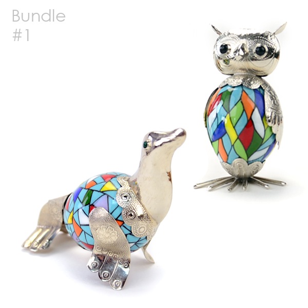 Armored Animal Figurine (Sets of 2)