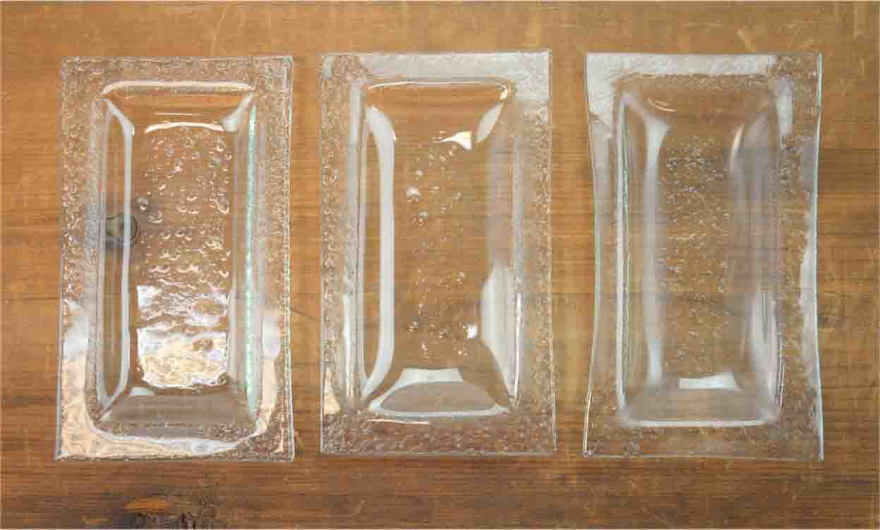 6 x 3 Glass Dish Set of 3