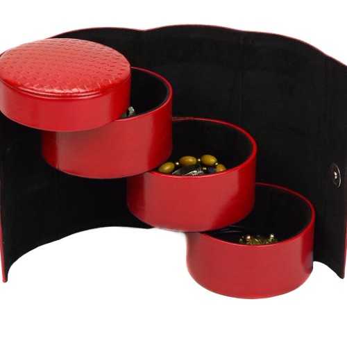 Tiered Leather Jewelry Case