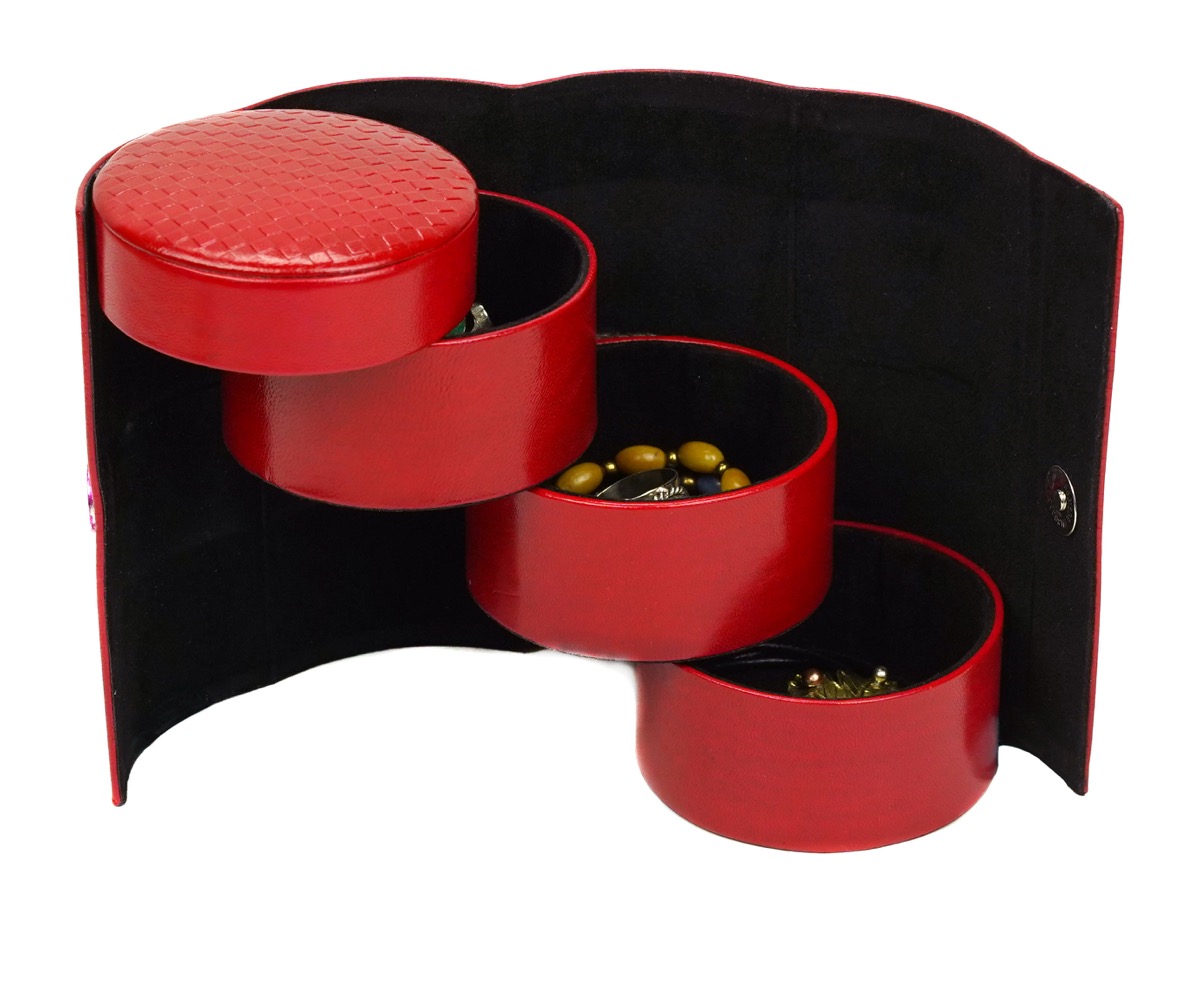 Tiered Leather Jewelry Case