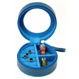 Leather Jewelry Box - Round