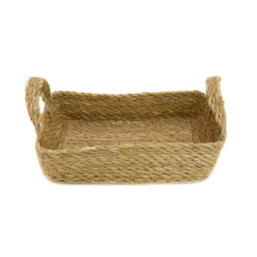 Rectangular Hogla Seagrass Basket with Handle