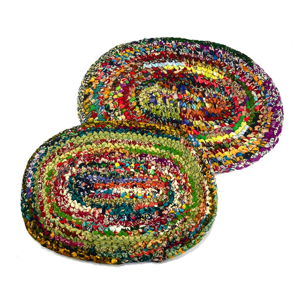 Oval Cotton Sari Rug