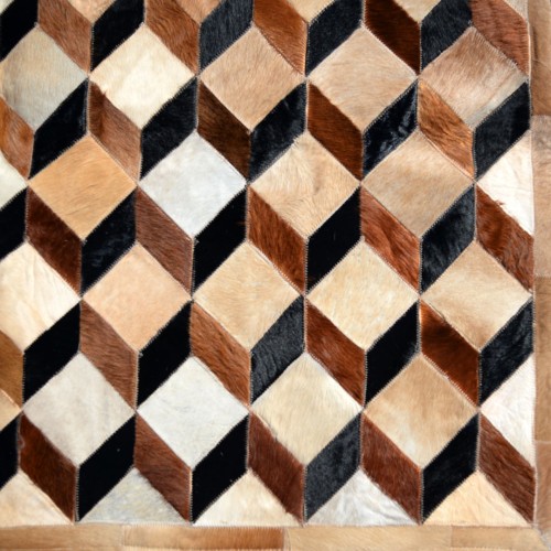 Leather Geometric Tapestry / Rug 59"x79"