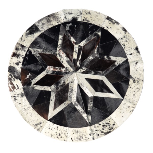 Starburst Rug Gold Artisanal Brazilian Leather Starburst Round Rug – 63