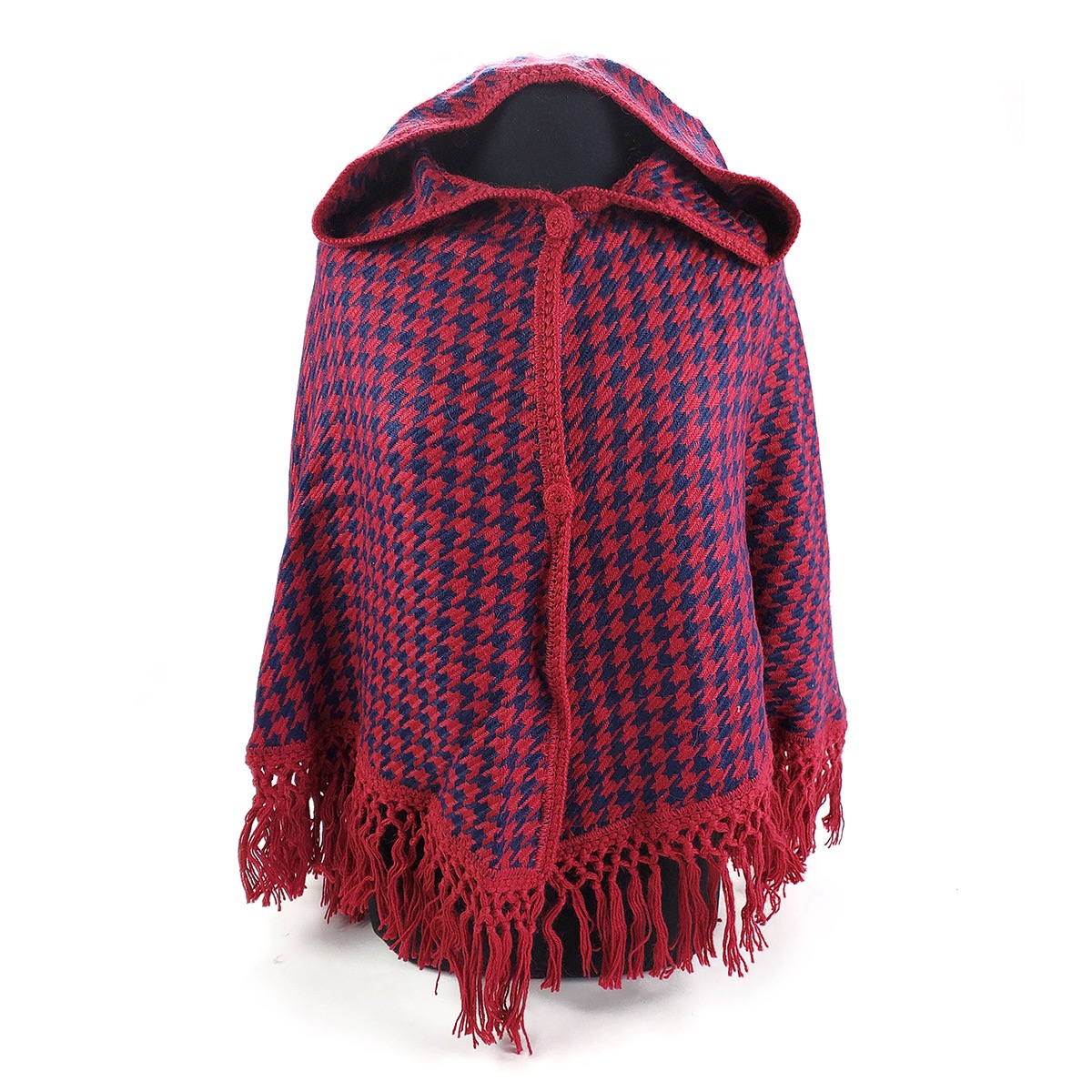 Alpaca Red Fringed Shawl