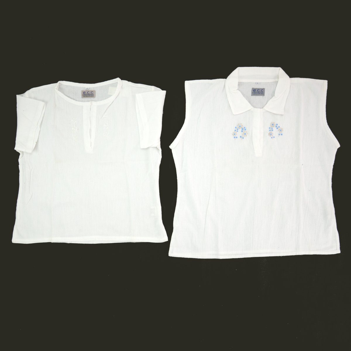 Women's White Cotton Blouse Bundle of 2